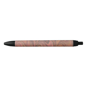 Stylo Noir Marbre d'agate rose élégant