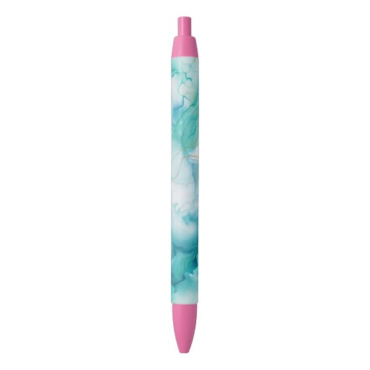 Stylo Noir Marbre d'encre Mint Aqua (devant Vertical)