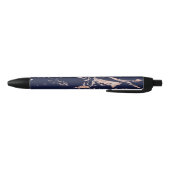 Stylo Noir Marbre d'or Rose bleu Chic Navy (Bas)