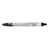 Stylo Noir Marbre noir et blanc (Devant)