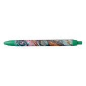 Stylo Noir Marbre rose et vert (Devant)