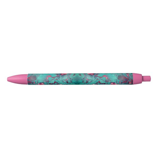 Stylo Noir Marbre tourbé couleur pastèque (Devant)