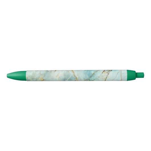 Stylo Noir Marbre Turquoise (Devant)