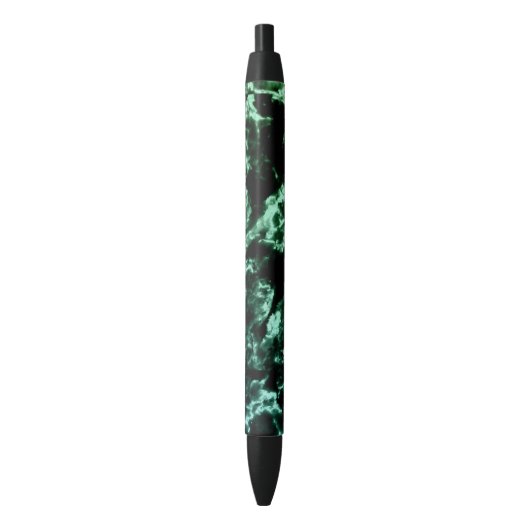 Stylo Noir Marbre vert sur noir (devant Vertical)