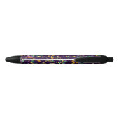 Stylo Noir Mardi Gras Motif violet (Dos)