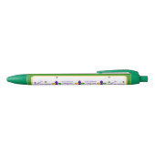 Stylo Noir Mardi Gras NOM Vert Or Violet Fleur de Lis (Haut)