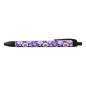 Stylo Noir Marguerites et Feuilles (Haut)