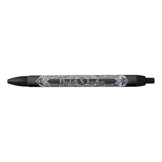 Stylo Noir Mariage Art Nouveau Vintage (Devant)