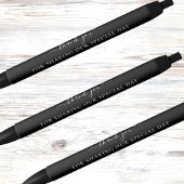 Stylo Noir Mariage de script noir blanc merci