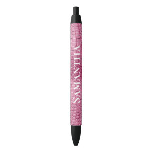 Stylo Noir Mariage Faux Alligator Rose Fête de Mariage
