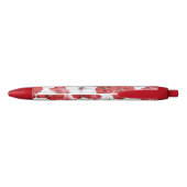 Stylo Noir Mariage Fleurs Rouges Blanches (Dos)