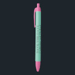 Stylo Noir Mariage mariée Groom Enregistrer la date Couleur p<br><div class="desc">Enregistrez la faveur de mariage Date pour vos invités. Personnalisé avec le nom et la date de la mariée et du marié, ou le libellé de votre choix. Correspond à votre thème de couleur mariage pour la couleur centrale et les couleurs de pointe. Montré ici en rose et un turquoise...</div>