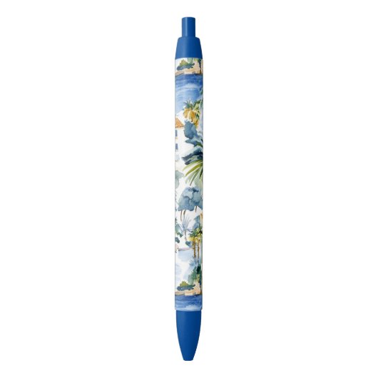 Stylo Noir Mariage méditerranéen bleu tropical (devant Vertical)