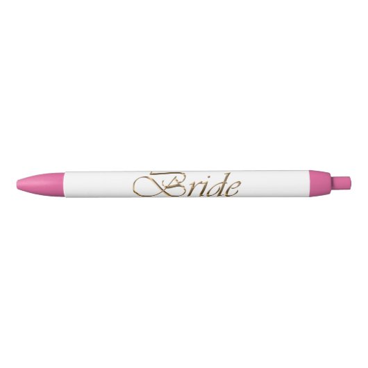 Stylo Noir Mariée, écriture or élégant mariage chic (Devant)