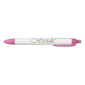 Stylo Noir Mariée, écriture or élégant mariage chic (Bas)