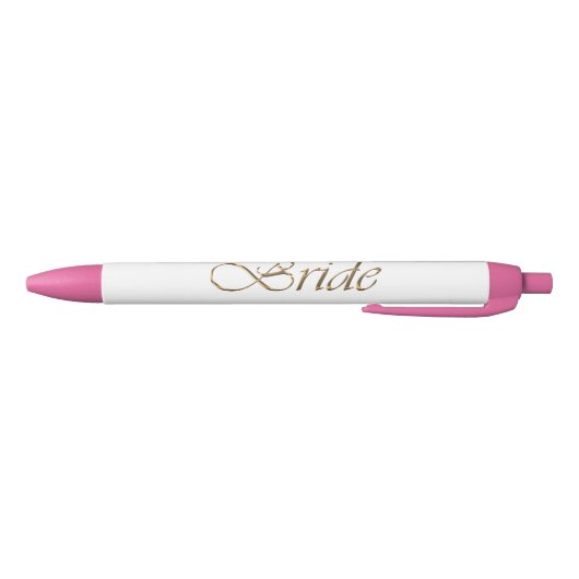 Stylo Noir Mariée, écriture or élégant mariage chic (Bas)