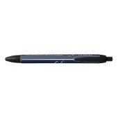 Stylo Noir Marine Bleu & Blanc Simple Script Mariage Faveur (Dos)