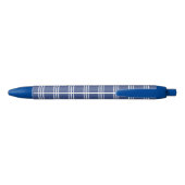 Stylo Noir Marine Blue Stripes monogrammes personnalisés (Dos)
