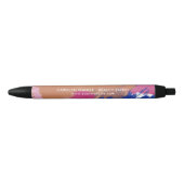 Stylo Noir Marine et fuchsia - traçages d'aquarelle - nom (Devant)