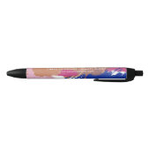 Stylo Noir Marine et fuchsia - traçages d'aquarelle - nom (Bas)