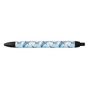 Stylo Noir Marlin Bleu Jaillissant de l'Océan