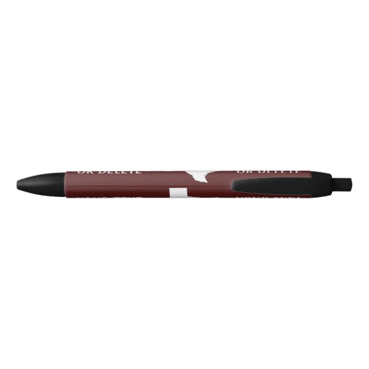 Stylo Noir Maroon Custom Text Texas Plan Howdy Texan (Dos)