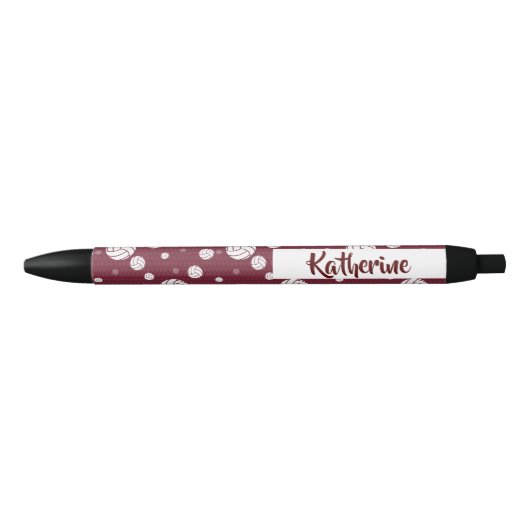 Stylo Noir Maroon Volleyball Chevron Patterned (Devant)