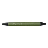 Stylo Noir Marque de script promotionnel moderne Nom Vert de (Devant)