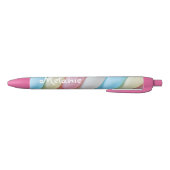 Stylo Noir Marshmallow Twist Pastel Candy Personnalisé (Bas)