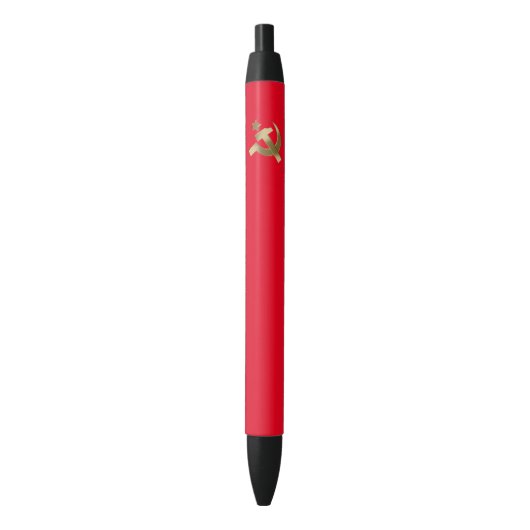 Stylo Noir Marteau et faucille (devant Vertical)