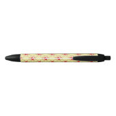 Stylo Noir Médaillon de coq rouge Motif sur Jaune (Dos)