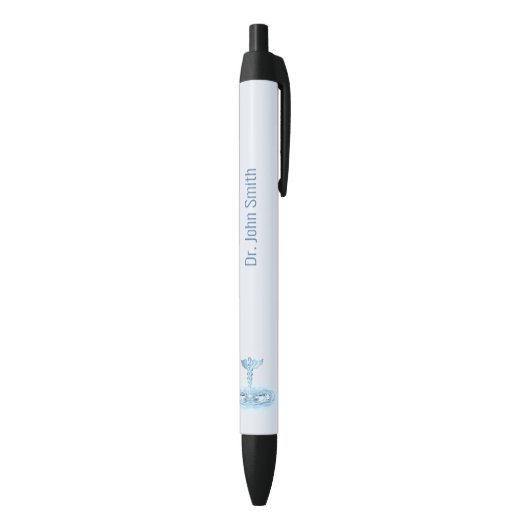 Stylo Noir Médicale Hermes Rod Caduceus Water Riples Bleu (Bas (Vertical))