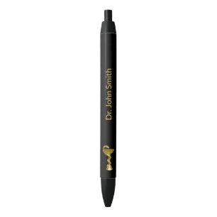 Stylo Noir Médicale Snake Bowl Classy Hygieia Gold Caduceus