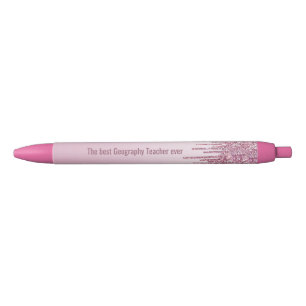 Stylo Noir Meilleur Enseignant En Géographie, Drôle Enseignan