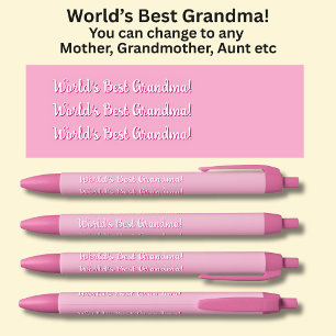 Stylo Noir Meilleure grand-mère du monde ! - Peut modifier le