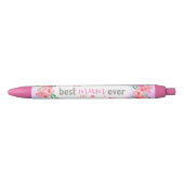Stylo Noir Meilleures Fleurs Roses Jamais Filles De Maman (Devant)