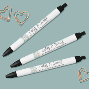 Stylo Noir Mélange de gâteau bleu Cute Boulangerie promotionn