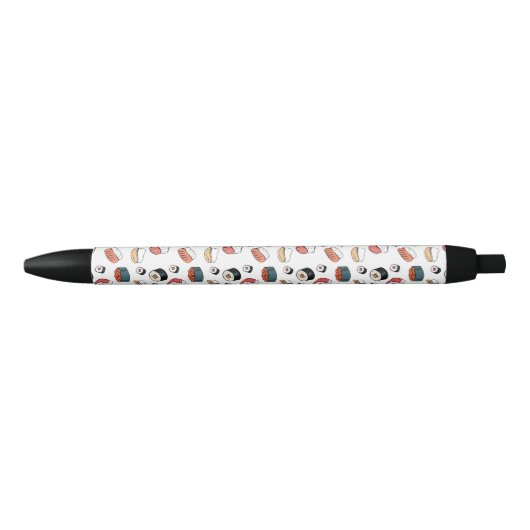 Stylo Noir Mélange de sushi dessiné à la main (Devant)