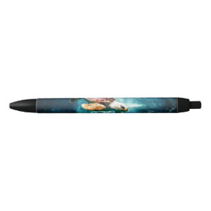 Stylo Noir Mer merveilleuse de turquoise de la vie d'océan d