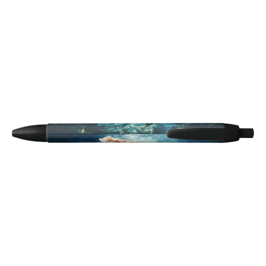 Stylo Noir Mer merveilleuse de turquoise de la vie d'océan de (Dos)