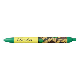 Stylo Noir Merci joyeux de l'enseignant Sunflower