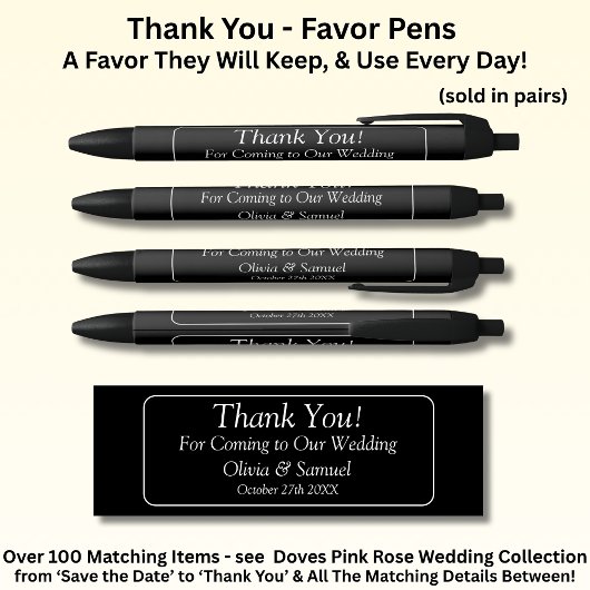 Stylo Noir Merci, Mariage Noir Blanc 