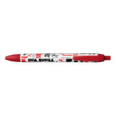Stylo Noir Merci multilingue noir rouge typographie (Dos)