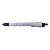 Stylo Noir Métal brossé violet Parties scintillant d'argent N (Bas)