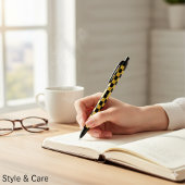 Stylo Noir Metallic Gold Black Square Box Pattern Style