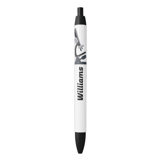 Stylo Noir Microscope Avec Votre Nom (devant Vertical)