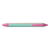 Stylo Noir Mignonne Ombre rose jaune vert (Dos)
