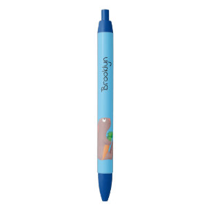 Stylo Noir Mignons lapin lapin lapin assis avec dessin de car