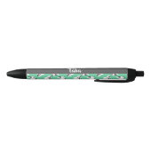 Stylo Noir Mignons moutons sur motif vert (Bas)