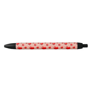 Stylo Noir Mikitiez crâne rose baroque arc-en-ciel